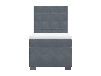 Sommier à Artigeo de lit et matelas Gris foncé 90x190 cm Velours UPKF43179