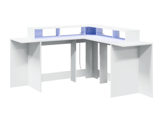 Bureau table poste de bois blanche 152x152x91 cm 02 0023407 YWQR08881