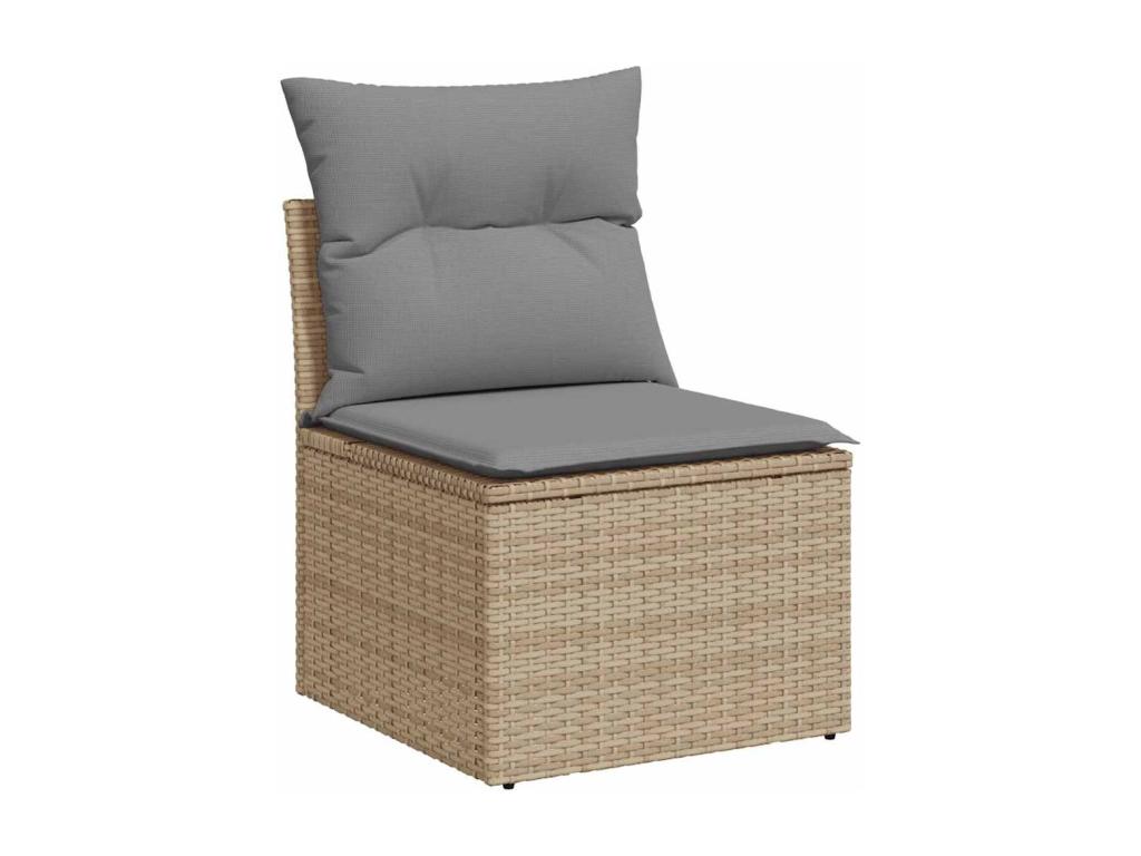 Salon de jardin avec coussins 6 pièces beige résine tressée XOAL86368
