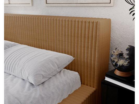 Artigeo Lit avec cadre 180x200 Buffy - Lit capitonné avec Rangement Tissu de fourrure Artigeo 44 UTYN83969