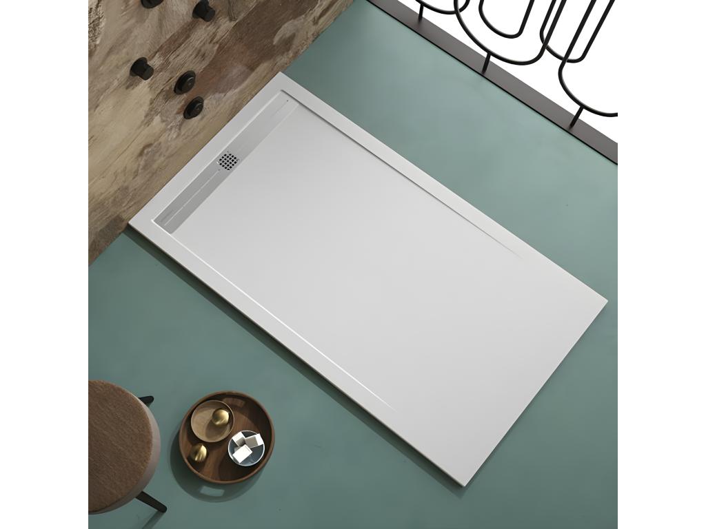 Receveur de douche Blanc finition Ardoise Chezlova CACH grille de couleur - 210x90 cm ULFL59299