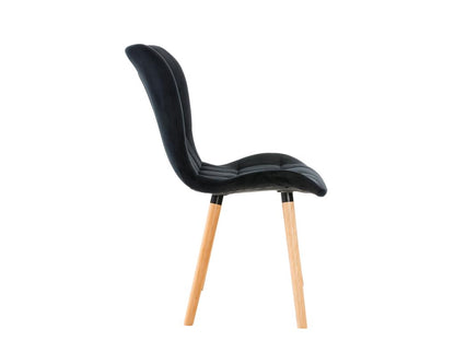 chaise salle à manger - Velours / Bois - Noir - Artigeo LQLT37850