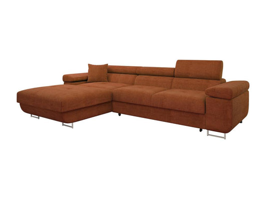 Canapé d'angle Artigeo Eliferu 102 Rouge Fonction de couchage Boîte de literie 280cm RGZA79160