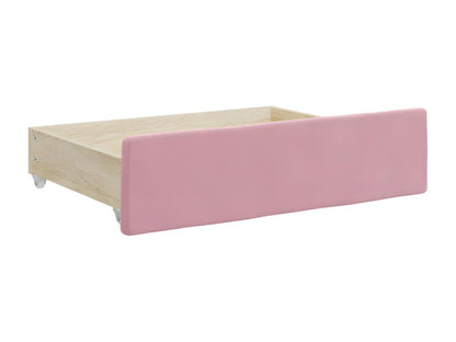 Lit de jour avec gigogne et tiroirs rose 80x200 cm velours TPZS97635