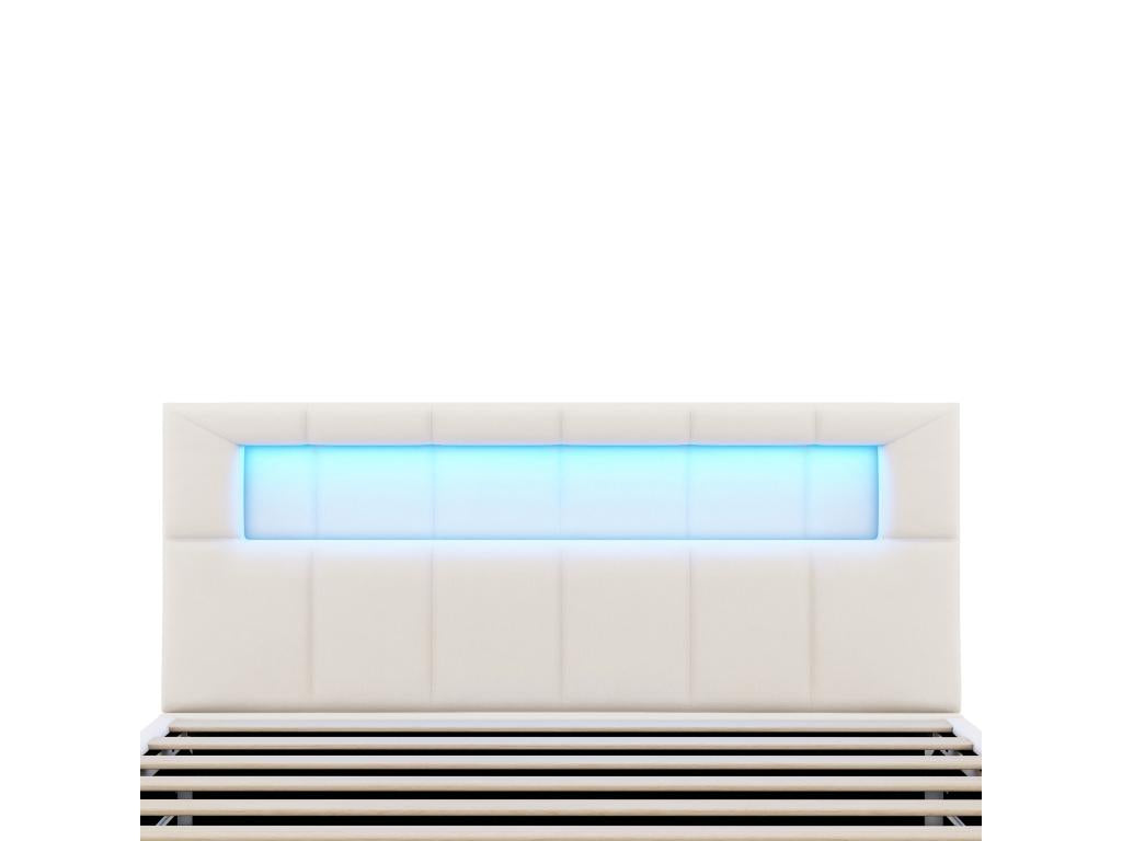 Lit rembourré 90x200 cm Artigeoère d'Artigeo au chevet S'ouvre d'un côté Tête de lit réglable Velours Beige WVOY11004