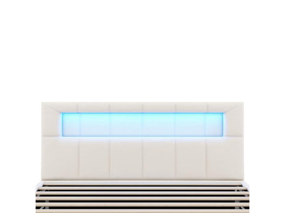 Lit rembourré 90x200 cm Artigeoère d'Artigeo au chevet S'ouvre d'un côté Tête de lit réglable Velours Beige WVOY11004