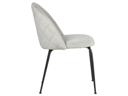 Lot de 2 chaises velours gris capitonnée et pieds métal noir - Artigeo OHBC67533