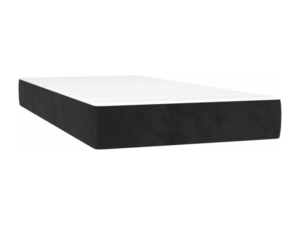Sommier à Chezlova de lit matelas et LED Noir 80x200 cm Velours ROJY72322