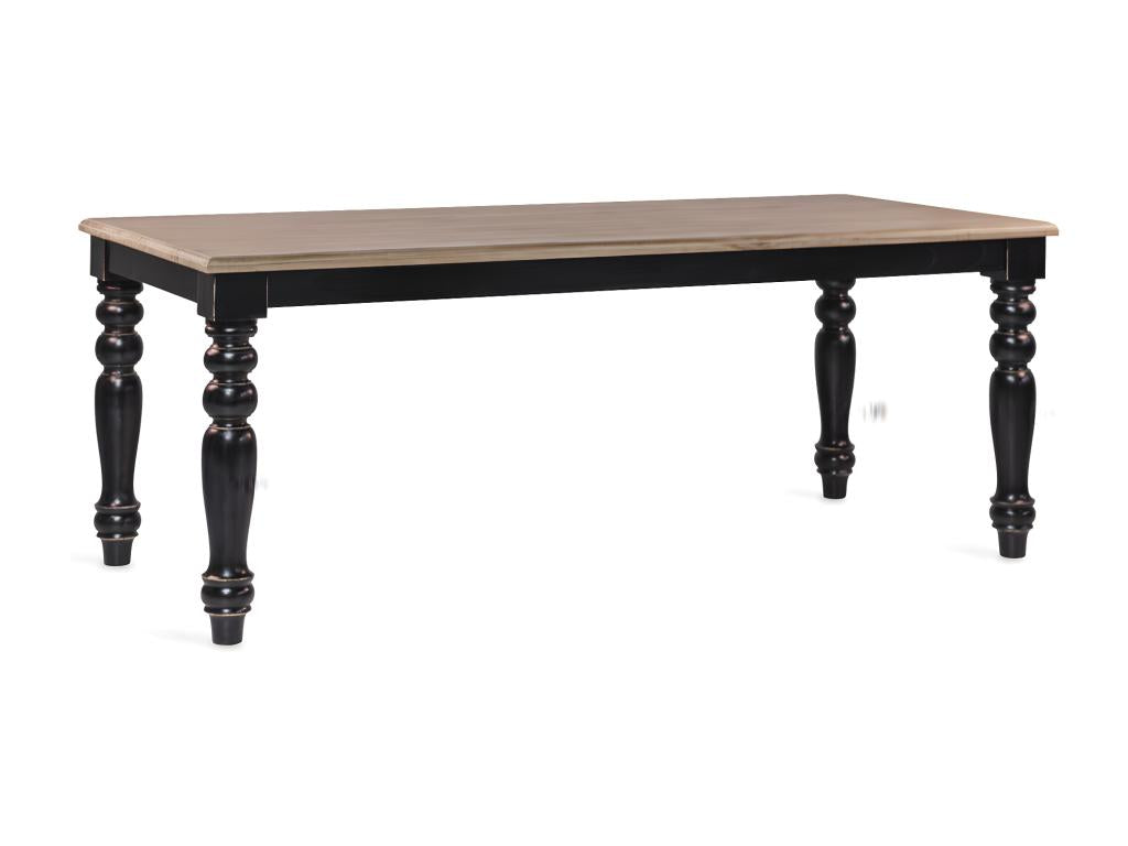 Artigeo - Table en bois beige et noir 8/10 personnes L200 NFFO87147