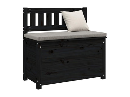 Banc Noir 80x41x77 Bois de pin massif VSLB30273