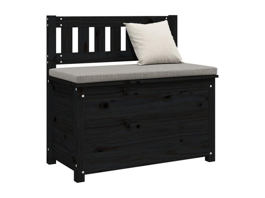 Banc Noir 80x41x77 Bois de pin massif VSLB30273