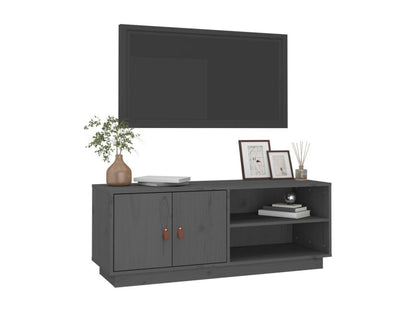 Meuble TV Gris 105x34x40 cm Bois de pin massif TRVX53764
