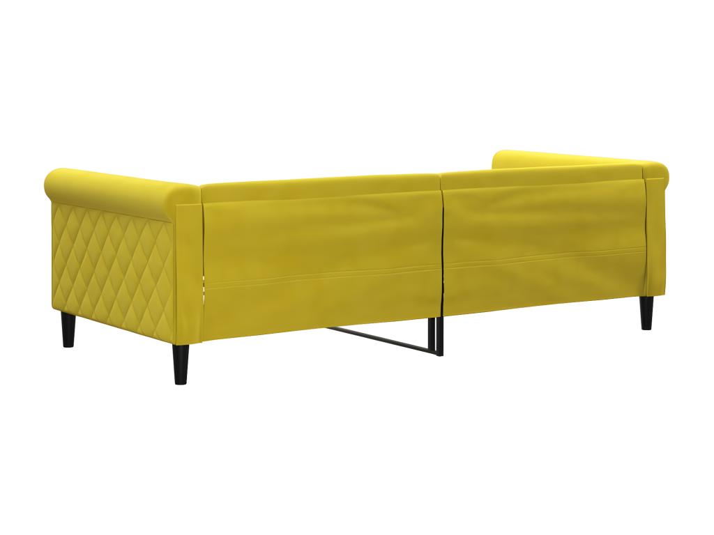 Lit de repos jaune 90x200 cm velours UEVD72557
