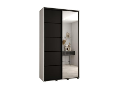ARMOIRE Artigeo 5 À PORTES COULISSANTES 235.2/140/60 2 portes Blanc/Noir/Noir OHYG56773