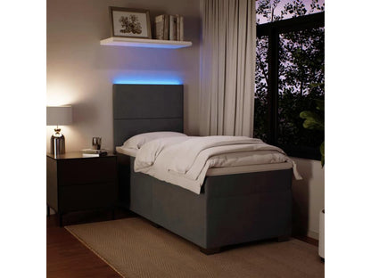 Sommier à Artigeo de lit et matelas Gris foncé 90x200 cm Velours VTSA00562