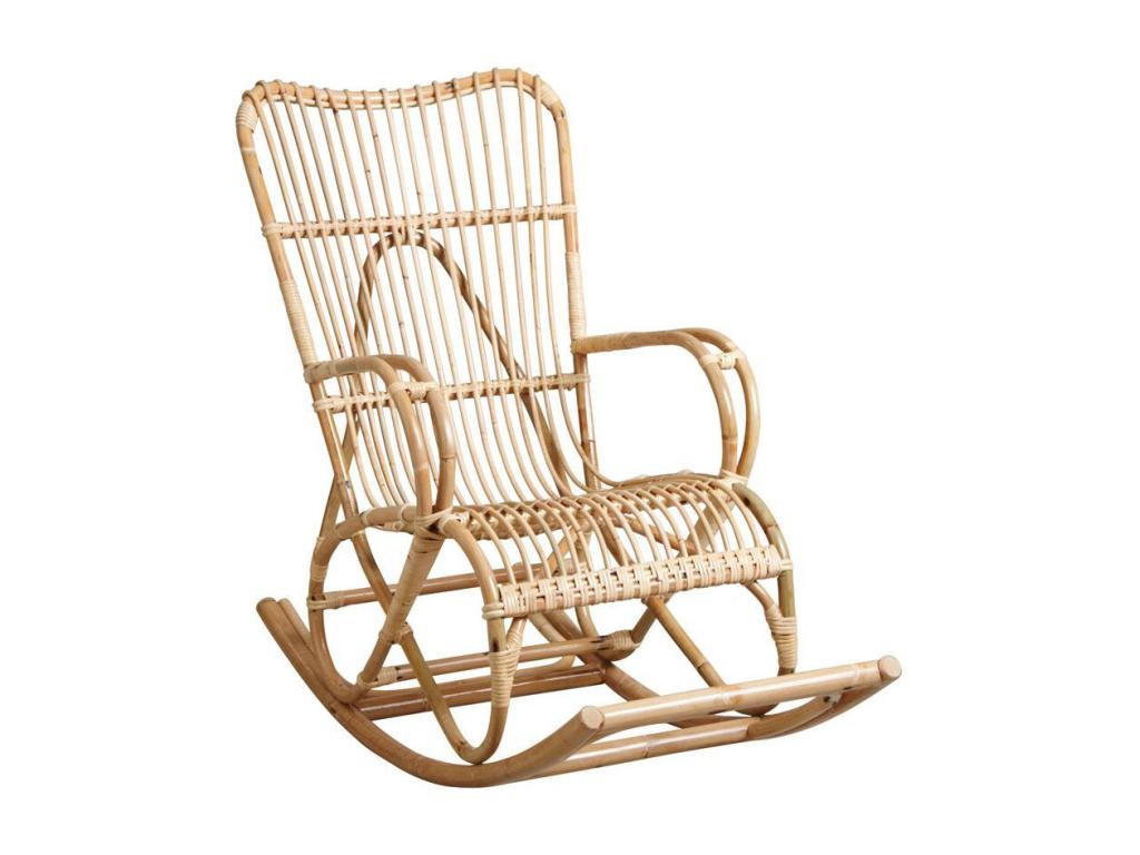 Fauteuil à bascule en manau naturel VXEY41640