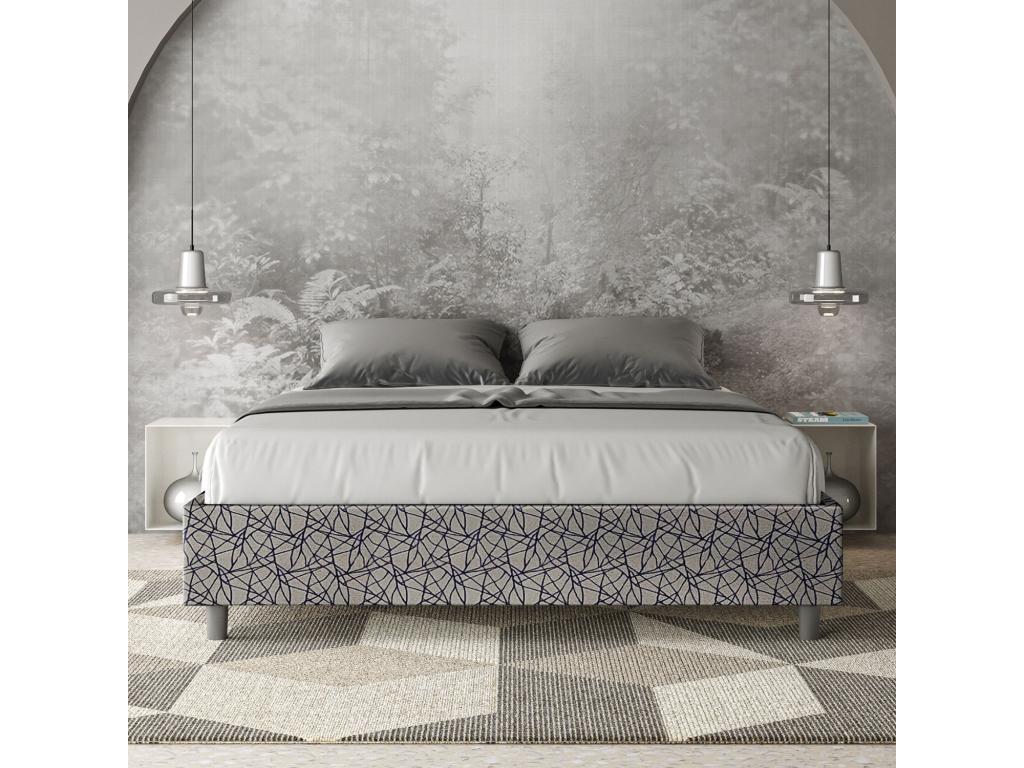 Lit sans sommier rembourré 160x190 tissu Chezlova 09 bleu Chezlova TEDE18323