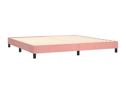 Lit à sommier tapissier avec matelas Rose 200x200 cm Velours LAWA48859