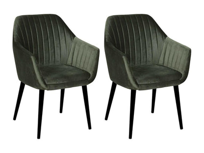 Artigeo - Lot de 2 Fauteuils Verts Piètement Noir GCOC27088
