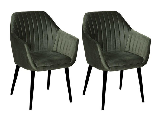 Artigeo - Lot de 2 Fauteuils Verts Piètement Noir GCOC27088