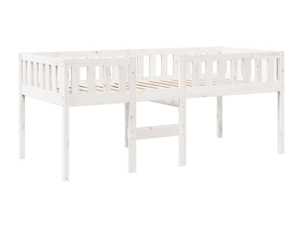 Lit pour enfants sans matelas blanc 90x200cm bois de pin massif EPRU44926