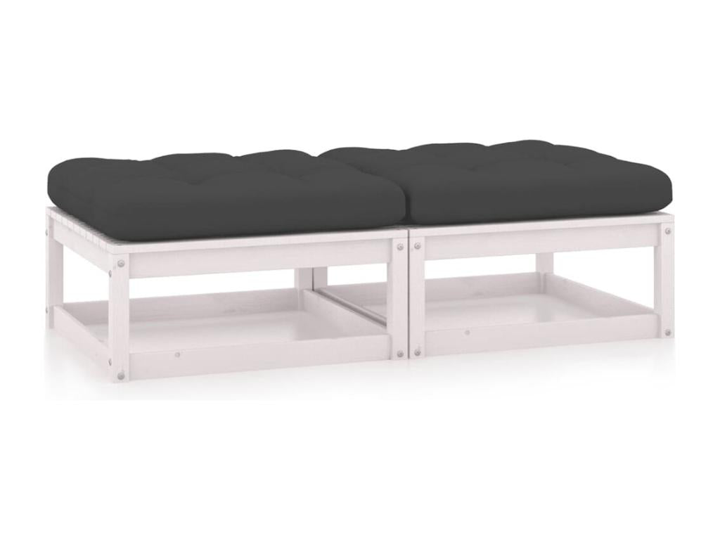 Repose-pieds de jardin avec coussins lot de 2 Bois pin solide YJMT84739