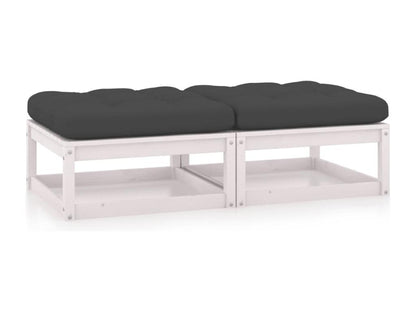 Repose-pieds de jardin avec coussins lot de 2 Bois pin solide YJMT84739