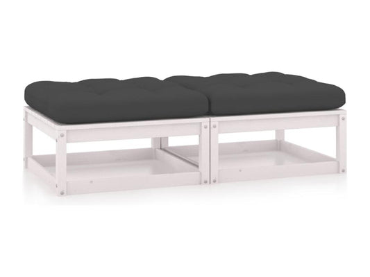 Repose-pieds de jardin avec coussins lot de 2 Bois pin solide YJMT84739