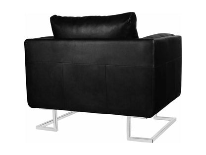 Fauteuil Artigeo avec pieds chromés Noir Similicuir AKCA01830