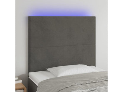 Tête de lit à LED Gris foncé 90x5x118/128 cm Velours QHIH95032