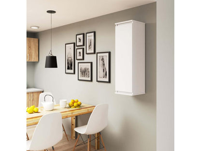 Vitrine armoire Cosymeub W30 Blanche 30 cm 1 porte façade Blanche 3 étagères 30x30x99 cm XKHD32826