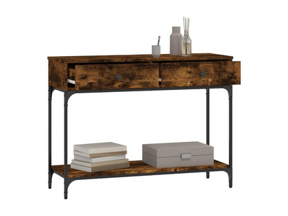 Table console chêne fumé 100x34.5x75 bois d'ingénierie RPPH55563